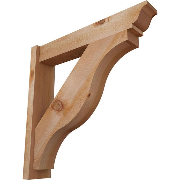 Ekena Millwork 6 in. x 30 in. x 30 in. Western Red Cedar Fuston Traditional Rough Sawn Outlooker