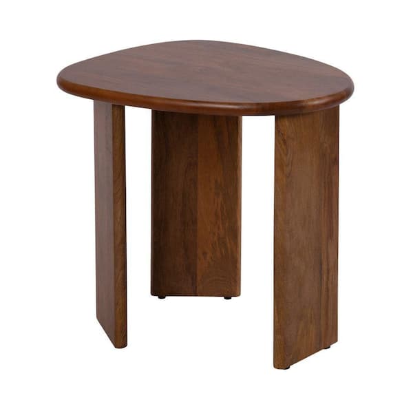 Tortola 22.00 in. Walnut Brown Irregular Solid Wood End Table