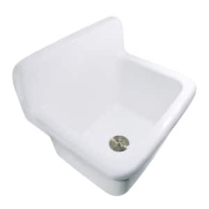 Persepolis Galley 22 in. Wall Mount Single Bowl Ceramic Sink