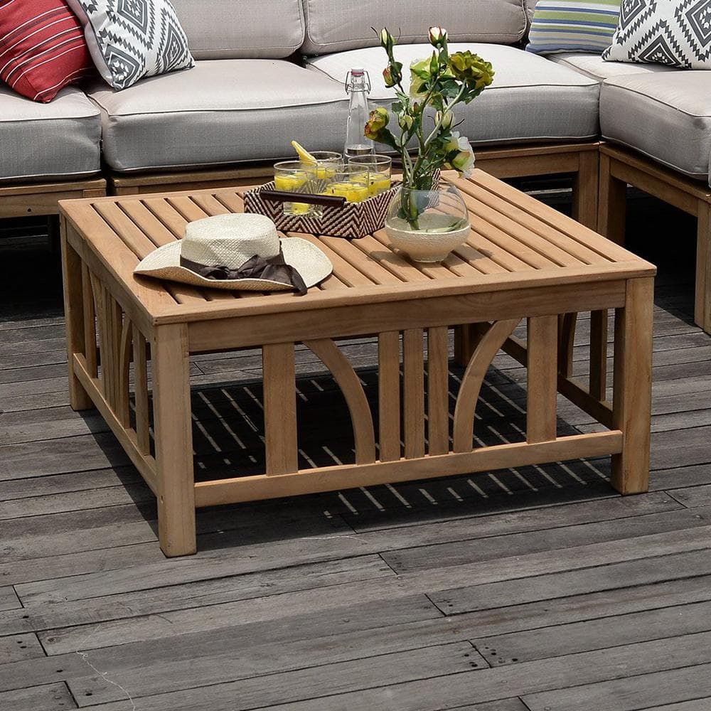 Cambridge Casual Kensington Natural Teak Wood Outdoor Coffee Table ...