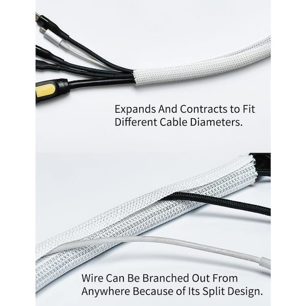 25 ft. Split Wire Loom Sleeve Cord Hider Flexible Cable Organizer