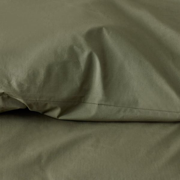 Company Cotton Olive Green Cotton Percale King Deep Pocket Fitted Sheet