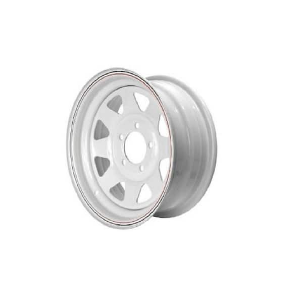 Loadstar 2040 lb. Load Capacity White with Stripe Eight Spoke Steel Wheel Rim