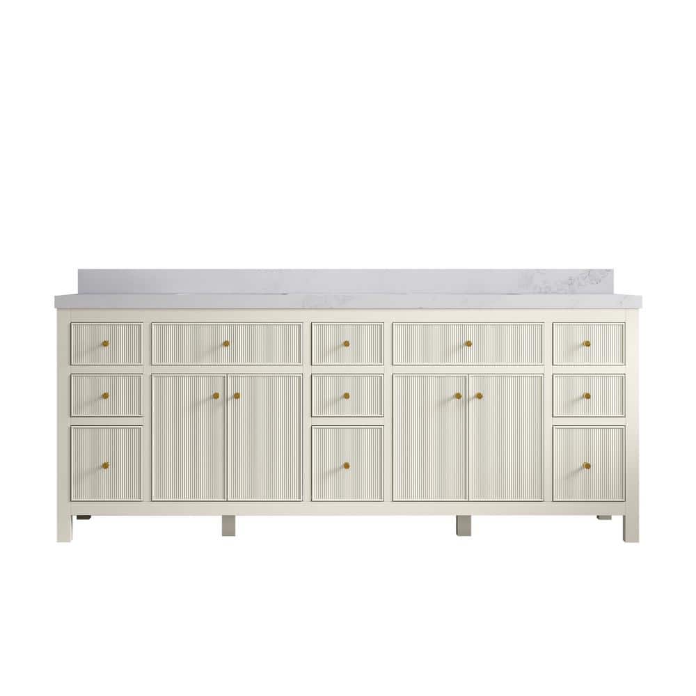 Willow Collections Sonoma 84 in. Double Sink Freestanding