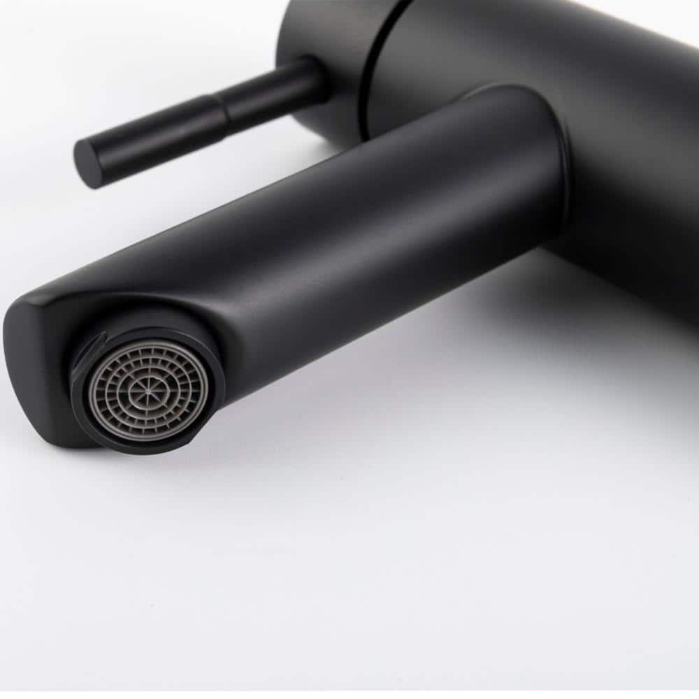 Matte Black Stainless Steel Single-Handle Bathroom Faucet