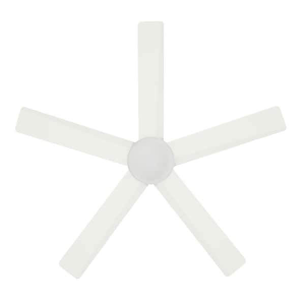 Home Decorators Collection - Merwry 52 in. Intergrated LED Matte White Ceiling Fan With Light And Remote Control