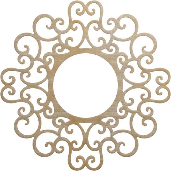 Ekena Millwork 0.375 in. x 34 in. x 34 in. Wood Medallion Moulding