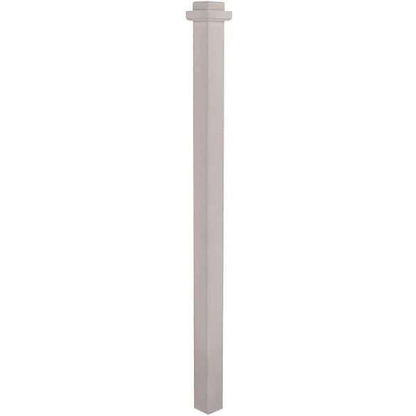 EVERMARK Stair Parts 4075 66 in. x 3-1/2 in. Primed Square Craftsman Solid Core Box Newel Post for Stair Remodel
