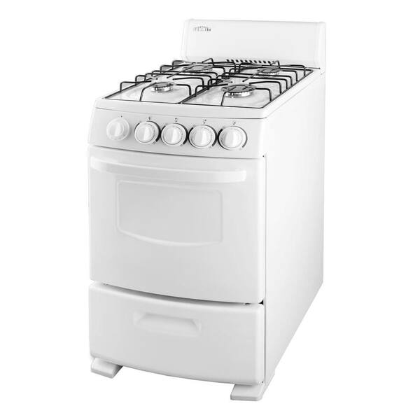 Summit Appliance 20 in. 2.62 cu. ft. Gas Range in White-DISCONTINUED