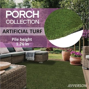 Jefferson 7.38 ft. x 8.76 ft. Green Artificial Grass