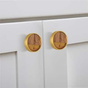 Athena 1-3/5 in. Wood and Onaxe Cabinet Knob