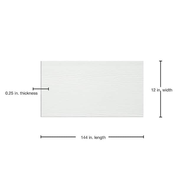 Hardie Soffit HZ5 12 in. x 144 in. Statement Collection Arctic White Cedarmill Non-Vented Fiber Cement Soffit Panel