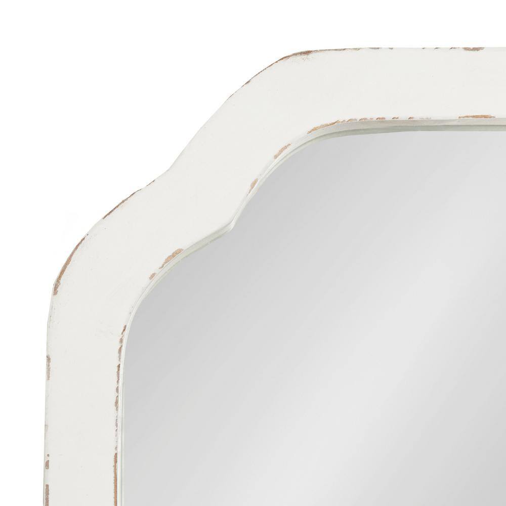 White Rectangular Solid Wood Bathroom Vanity Mirror
