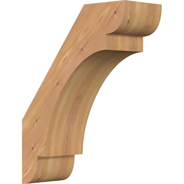 Ekena Millwork 5 1/2"W x 14"D x 18"H Olympic Smooth Knee Brace, Western Red Cedar