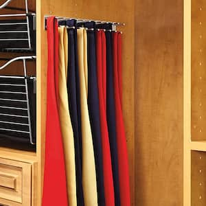 12 in. W Chrome Side Mount Extending Tie Organization Rack