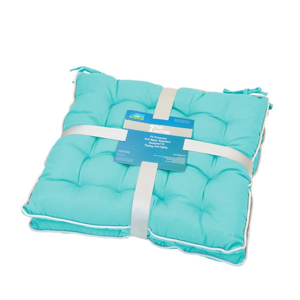 Patio Premier 16 in. L x 15 in. W x 2.5 H Square Outdoor Dining Chair Seat Cushion (2-Pack)
