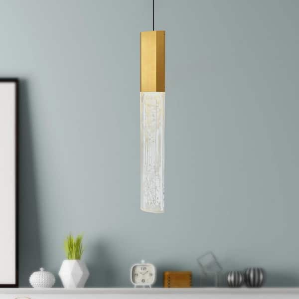 Greta 1-Light Integrated LED Brass Mini Pendant Light