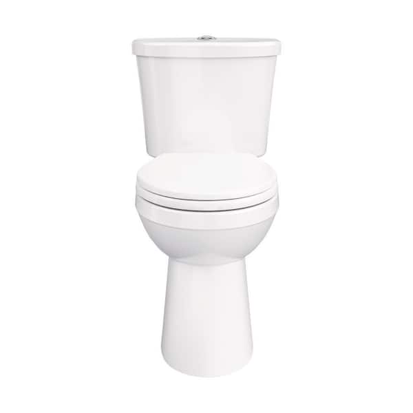 Maxwell Select 12 in. Rough-in 2-Piece 1.0/1.28 GPF Dual Flush Round Toilet in White with Soft Close Seat Included