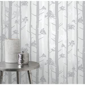 Sydow Grey Birch Tree Strippable Roll (Covers 56.4 sq. ft.)