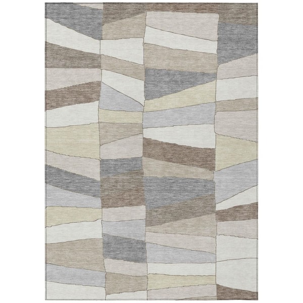 Chantille Machine Washable Indoor/Outdoor Abstract ACN2836 Ivory 10 ft. x 14 ft. Area Rug