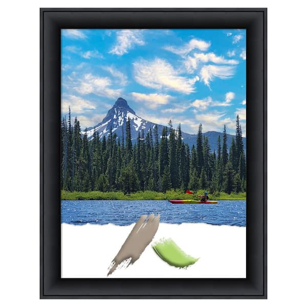 Amanti Art 18 in. x 24 in. Nero Black Wood Picture Frame Opening Size