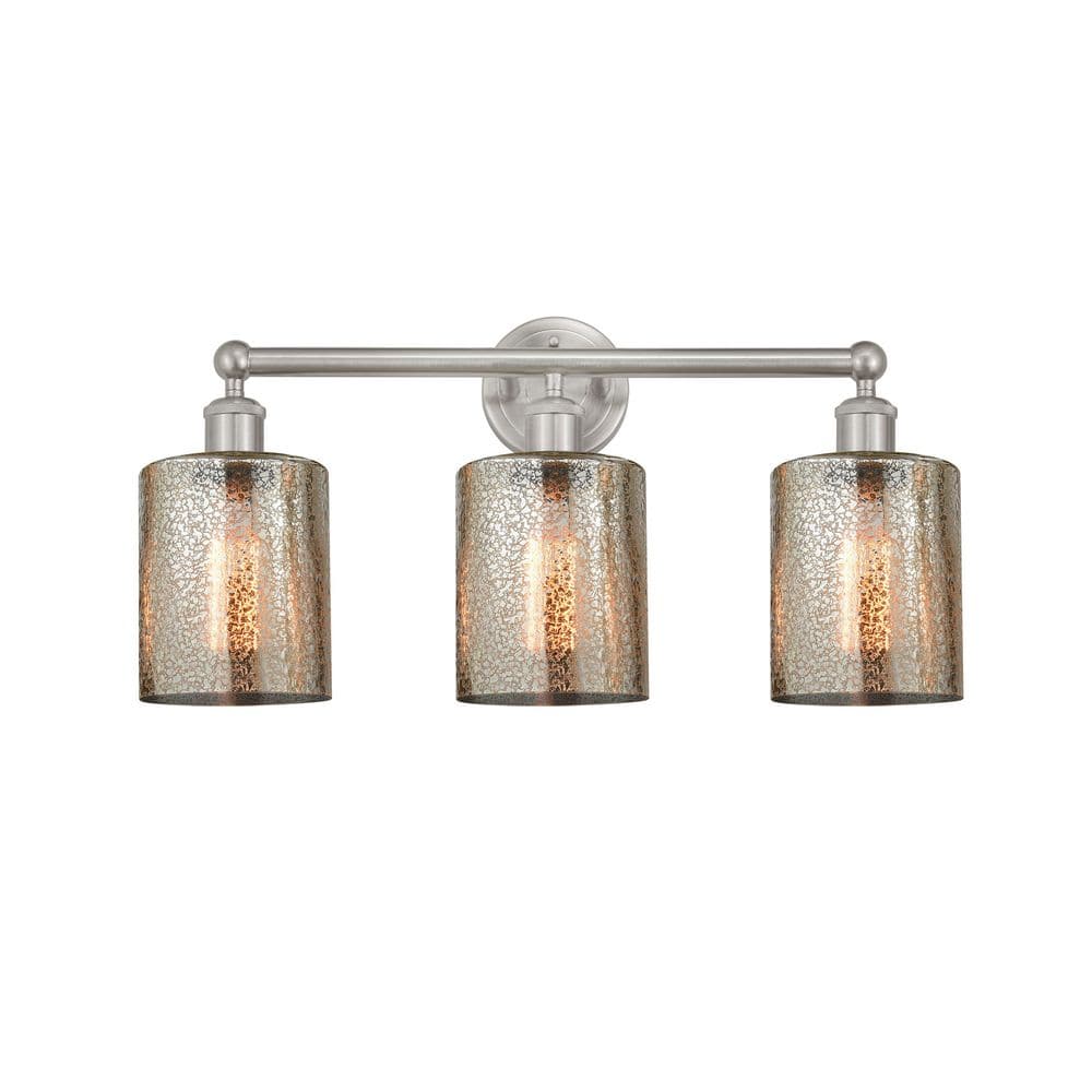 Cobbleskill 23 in. 3-Light Brushed Satin Nickel Vanity Light with Glass Shade price history on PriceWatchPro