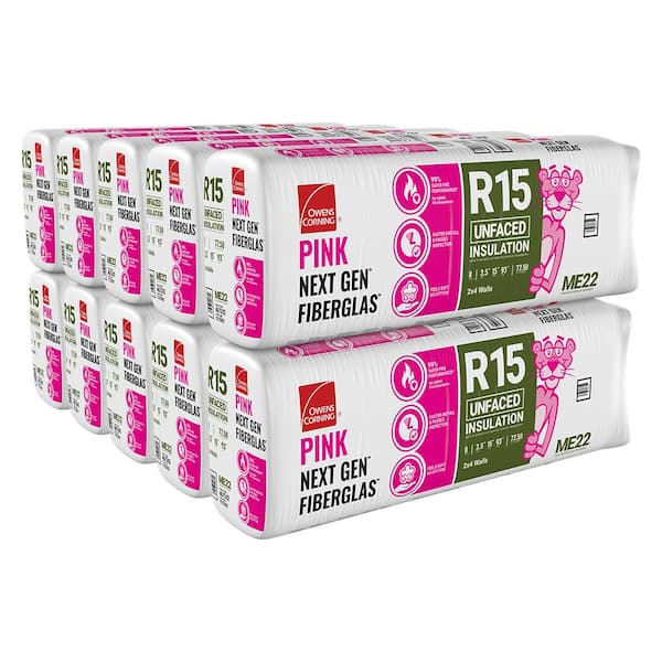 Owens Corning R-15 Unfaced Fiberglass Insulation Batt 15 in. x 93 in. (10-Bags)