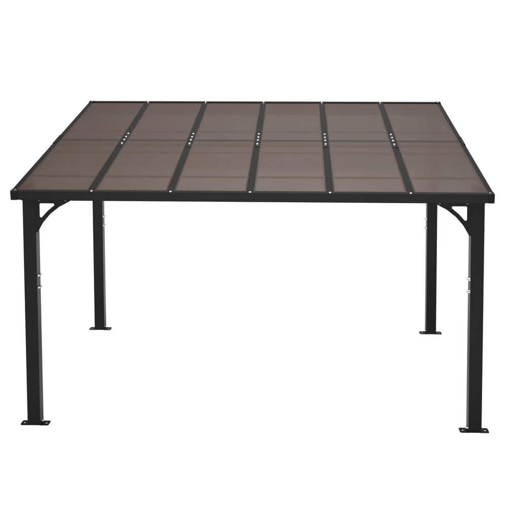 12 ft. x 10 ft. Outdoor Brown Patio Hardtop Gazebo with Tinted Polycarbonate Roof and Rustproof Aluminum Frame price history on PriceWatchPro