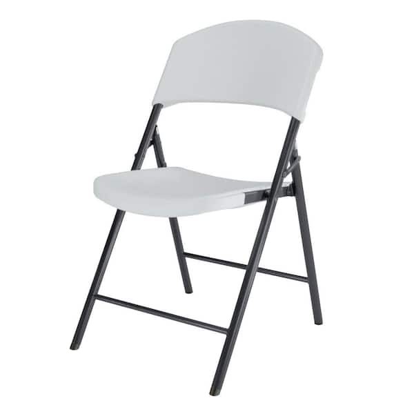 Lifetime White Plastic Seat Metal Frame Outdoor Safe Folding Chair (Set of 4)