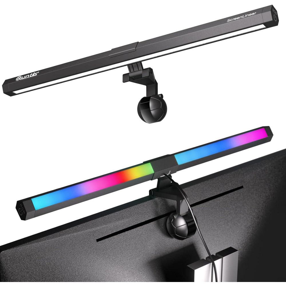 Monitor Light RGB Backlight Dual Light Bar Gaming Office Desk Lamp 15 Modes Dimmable Adjustable Black (1-Pack) price history on PriceWatchPro