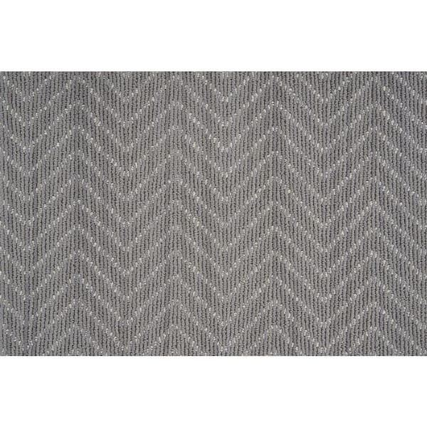 Natural Harmony Merino Herringbone Battleship Custom Area Rug with Pad