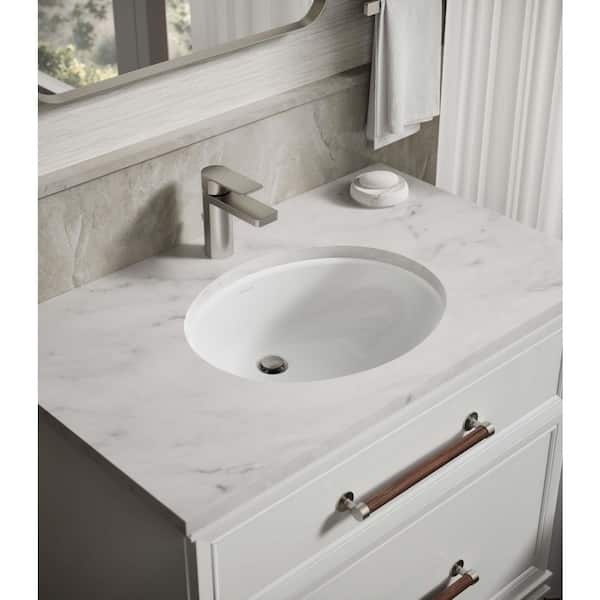 Caxton 19-1/4 in. Oval Vitreous China Undermount Bathroom Sink in White with Overflow Drain