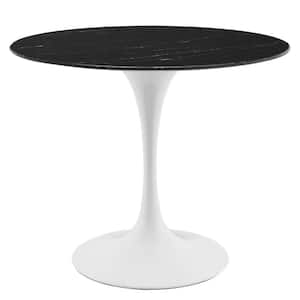 Lippa 36 in. Round Black Artificial Marble Dining Table (Seats-4)