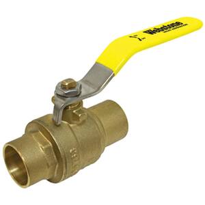 Standard Full Port Forged Brass Ball Valve with Chrome Plated Lever Handle - 1-1/2 in. Sweat