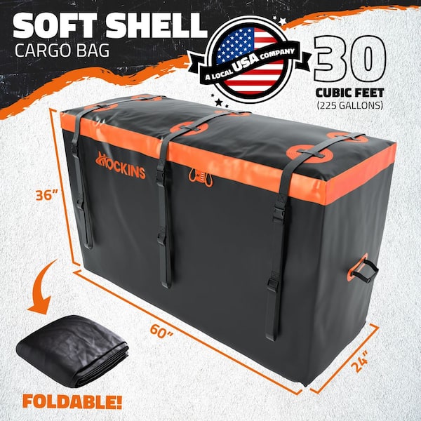 Mockins 30 cu ft. Orange Waterproof Cargo Carrier Bag (60 in. x 24 in. x 36 in.) with 6-Pack Cubes (29 in. x 23 in. x 12 in.)