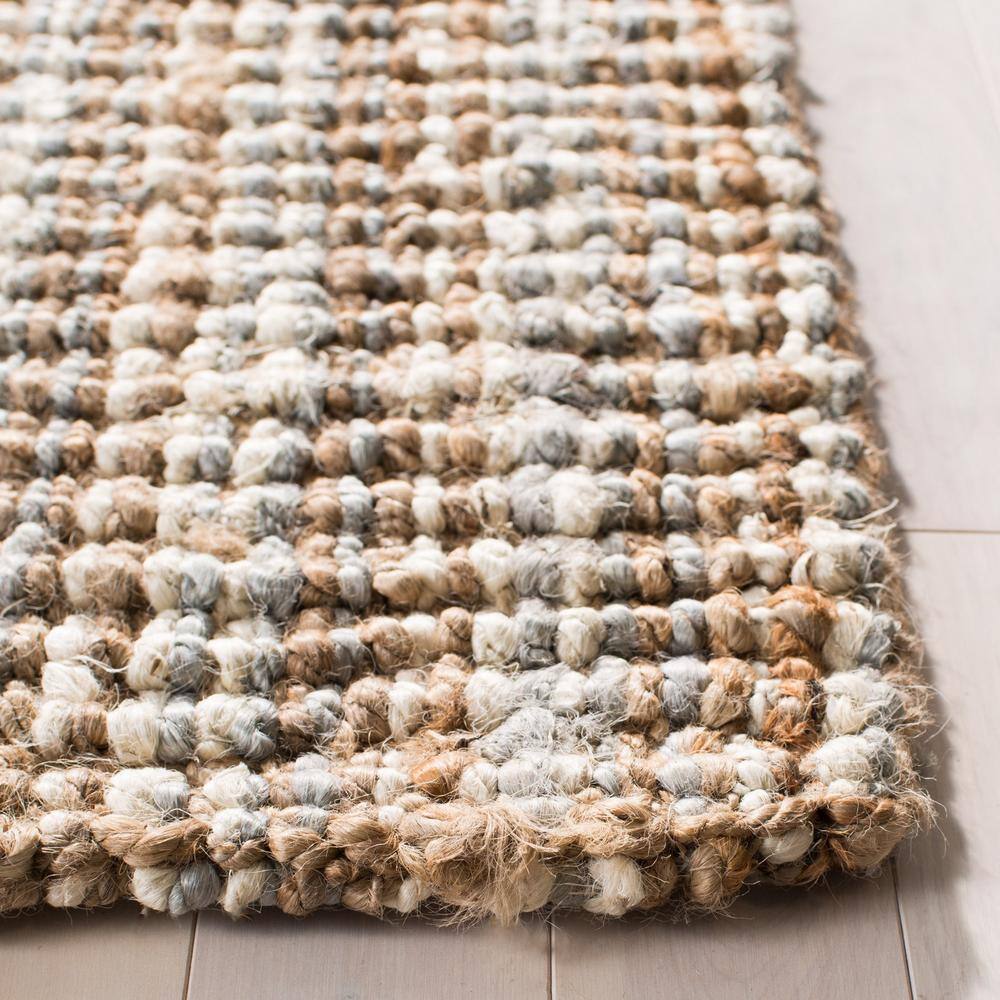 Handmade Reversible Gray and Natural Wool Area Rug