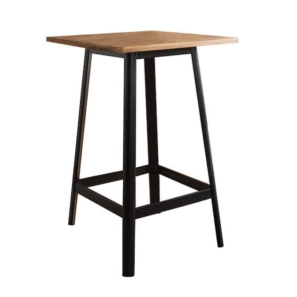Acme Furniture Jacotte 41 in. Natural and Black Metal Bar Height Table with Wood Table Top (Seats 4)