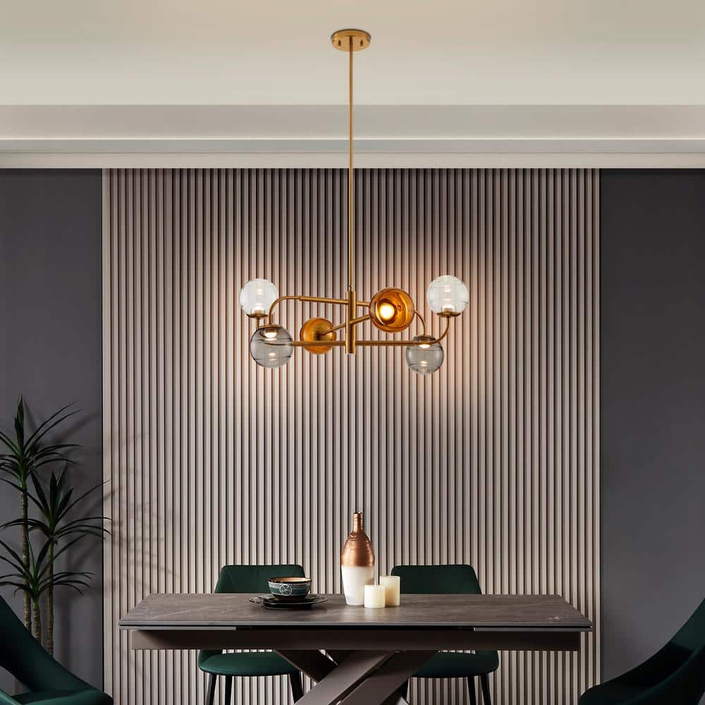 Aspen 6-Watt 6-Light Gold Modern Intergrated LED Pendant Light Ceiling Fixt