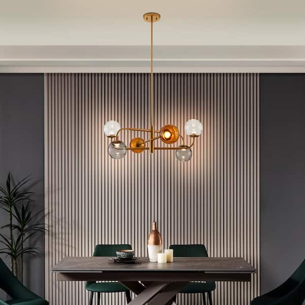 Bromi Design Aspen 6-Watt 6-Light Gold Modern Intergrated LED Pendant Light Ceiling Fixture