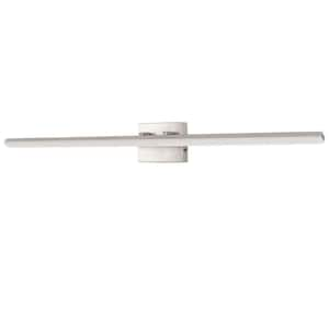 24-Watt 1-Light Nickel Integrated LED Vanity Light, 48 in. Modern Bathroom Wall Sconce, Adjustable Light Bar for Mirror