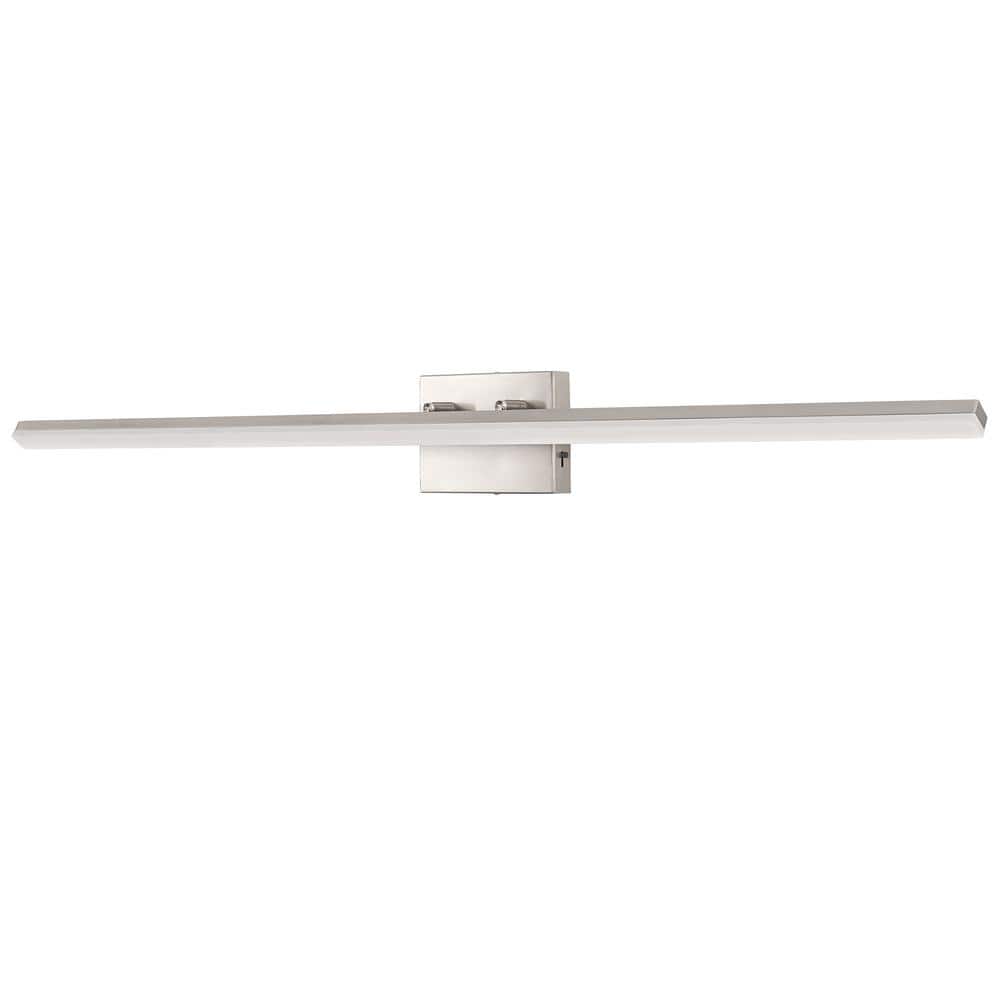 48 in. 1-Light 24-Watt Dimmable Nickel Integrated LED Vanity Light, Modern Bathroom Wall Sconce, Adjustable Light Bar price history on PriceWatchPro