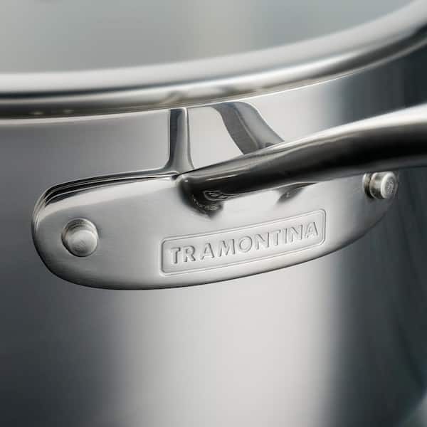 Tramontina Gourmet Tri-Ply Clad 8 qt. Stainless Steel Stock Pot with Lid  80116/041DS - The Home Depot