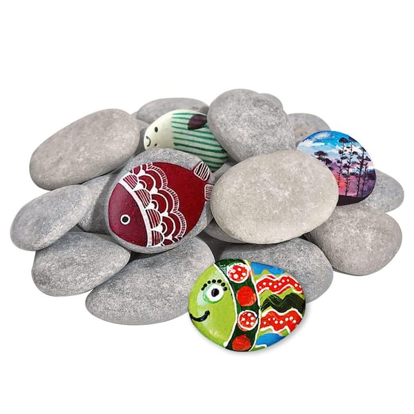 20-Pack Large Painting Rocks, 2-3 in. Natural River Rocks for Painting and Landscaping