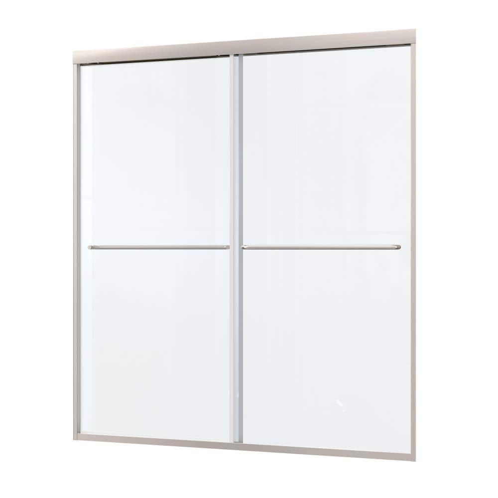 Moray 54 in. W x 70 in. H Double Sliding Frame Shower Door in Polished Chrome Finish with Clear Glass price history on PriceWatchPro