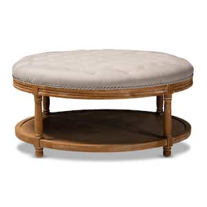 Baxton Studio Carlotta Beige Coffee Table Ottoman 28862 7606 HD