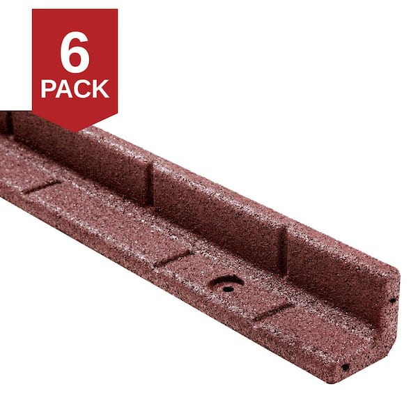 48 in. x 3 in. x 3 in. Roman Brick Red Rubber Edging (6-Pack)