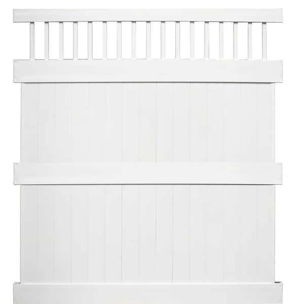 Weatherables Mason 6 ft. H x 6 ft. W White Vinyl Privacy Fence Panel Kit