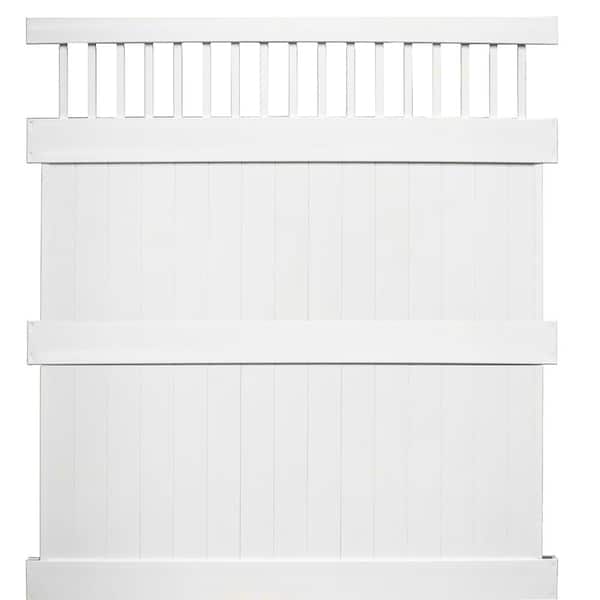 Weatherables Calgary 8 ft. H x 6 ft. W White Vinyl Privacy Fence Panel Kit