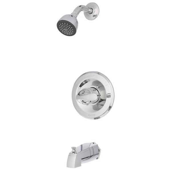 Delta Classic 1-Handle Wall Mount Tub and Shower Faucet Trim Kit in Chrome (Valve Not Included)