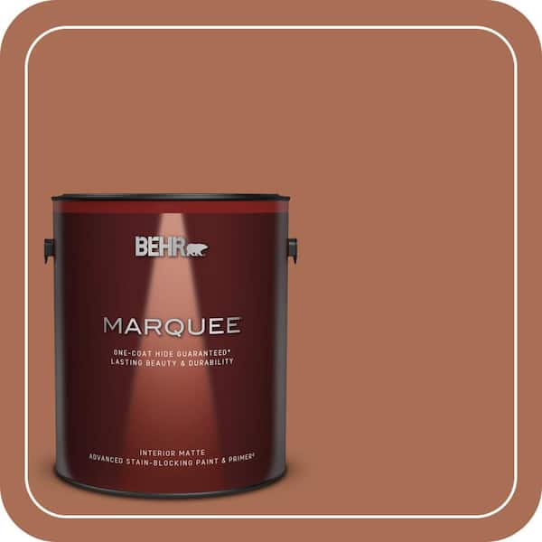 BEHR MARQUEE 1 gal. #MQ1-28 Orange Flambe One-Coat Hide Matte Interior Paint & Primer
